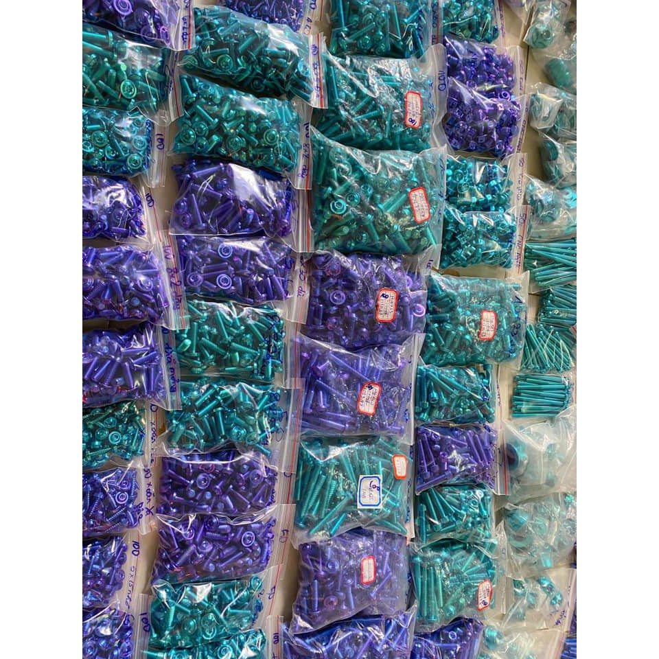 Ốc tian gr5 6l10 6l15 dù to bắt nón  bảo hiểm - áo xe các loại