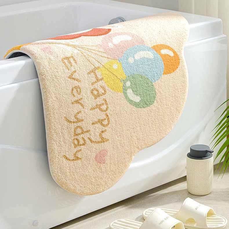 Tấm thảm chùi chân SUPO DEPOT chống trượt thấm hút tốt thiết kế hoạt hình đáng yêu 60x40cm