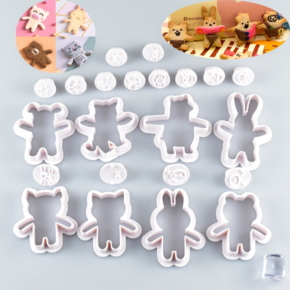 Set 4 Khuôn Cắt Làm Bánh Quy Đa Chức Năng Tiện Dụng Hình Các Con Vật Xinh Xắn