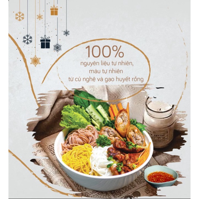 Set Bún Tươi MeKong River Mix Vị 300G/Gói - Đảm bảo 100% Màu Sắc Tự Nhiên Từ Rau Củ Quả