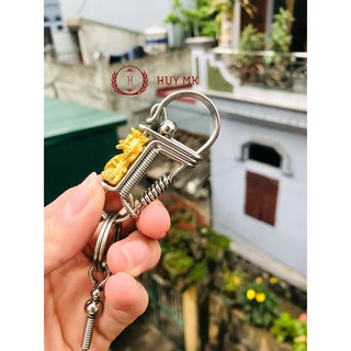 Móc khóa tỳ hưu thiên lộc cao cấp mẫu móc inox
