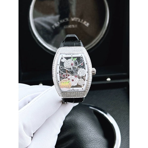 FRANK MULLER V32 ABF Thuỵ Sĩ - Đồng Hồ Nữ Thiết Kế Mặt Hoa Hồng - BH 24 Tháng