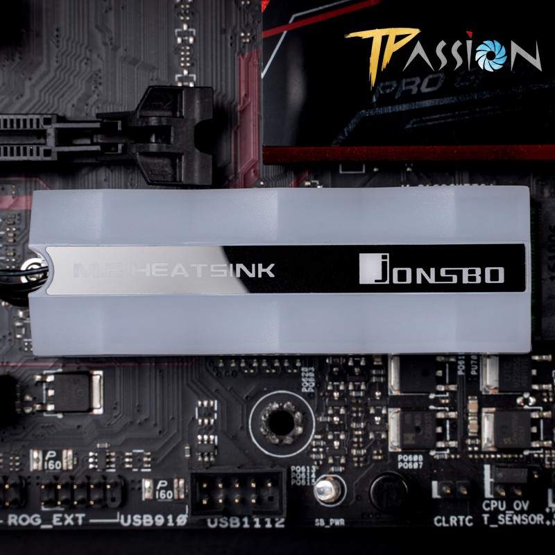 Tản nhiệt SSD M2 Jonsbo V2 LED ARGB 5V đồng bộ với mainboard - hiệu năng tản nhiệt cao, đèn LED hiêu ứng rainbow cực đẹp