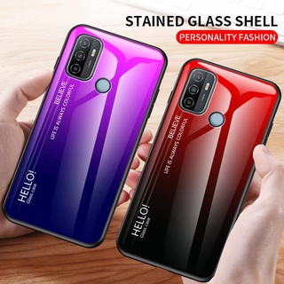 Ốp Điện Thoại Mặt Kính Cường Lực Cứng Màu Gradient Cho OPPO A53 2020 A32 2020
