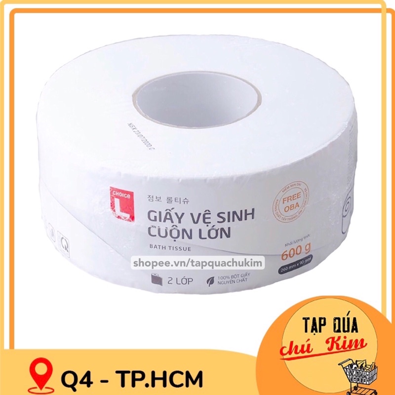 Giấy vệ sinh CUỘN LỚN CHOICE L 600G tiết kiệm và dai tốt - tapquachukim