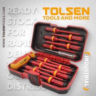 Bộ 13 cây tua vít cách điện 1000v tolsen 38016