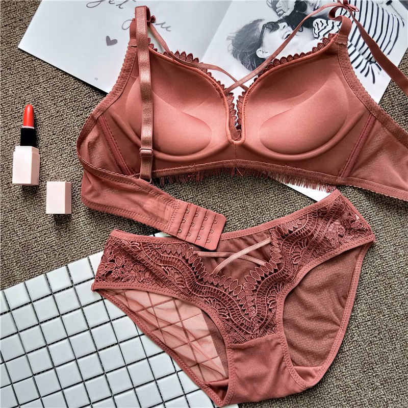 Bộ lót ren không gọng đệm vừa gắn nơ dễ thương, bộ lót nâng đẩy ngực - B08 | BigBuy360 - bigbuy360.vn