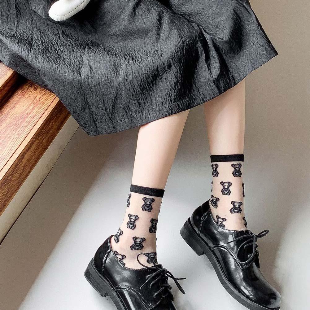 Vớ Lụa Thủy Tinh Trong Suốt Đơn Giản Phong Cách Nhật Bản Cho Nữ