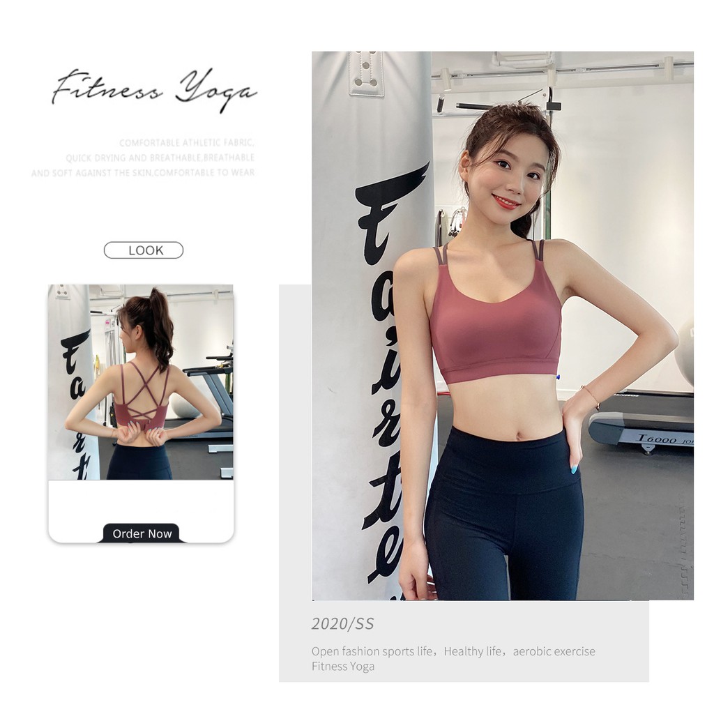 Áo Bra Tập Gym Yoga Thể Thao Dáng Croptop Nâng Ngực Sexy