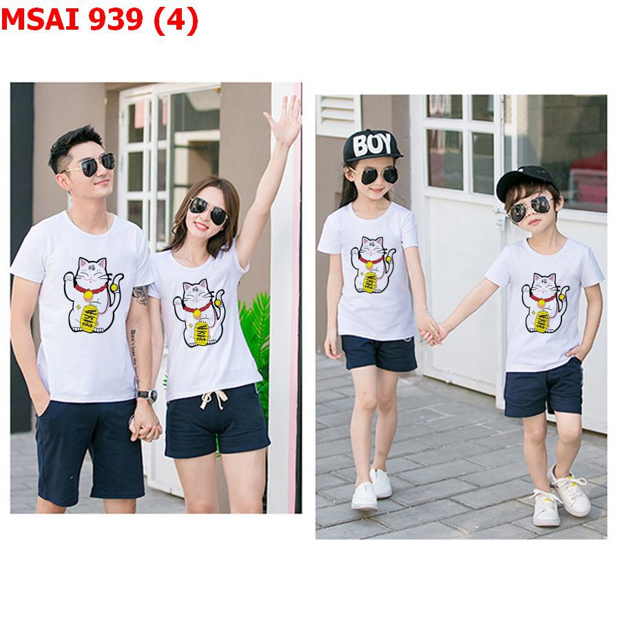 combo 4 áo gia đình + 4 quần 285k MS939