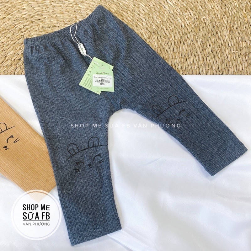 goodmama quần legging bé gái len tăm 3m-24m