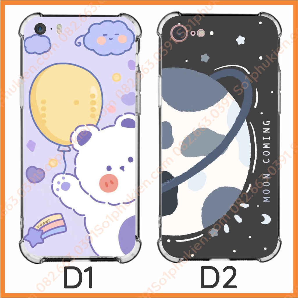 Ốp lưng chống sốc các dòng từ Iphone 6 đến ip 13 promax dẻo trong in hình