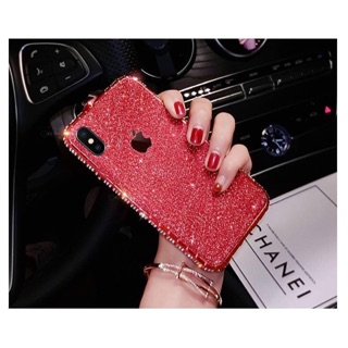 Ốp viền iPhone X Đính Đá + Bộ skin dán cùng màu cực sang chảnh.