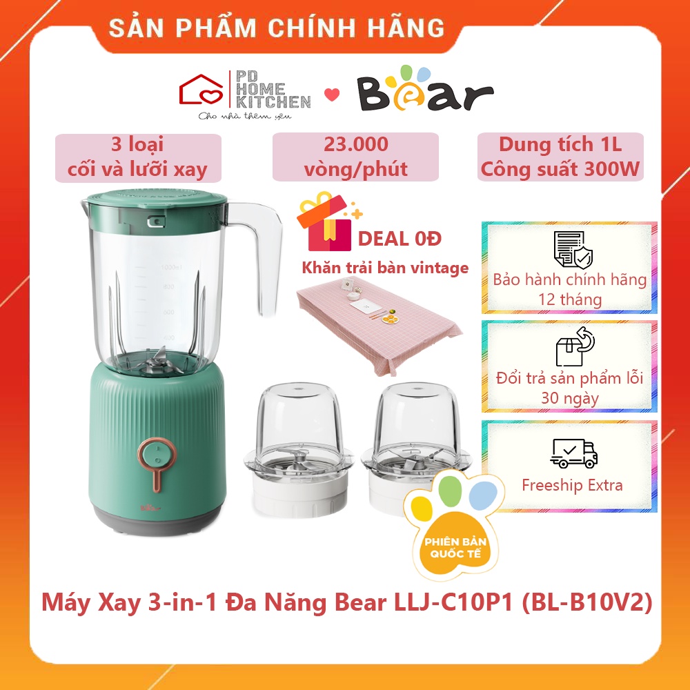 [BH CHÍNH HÃNG 12T] Máy Xay Nấu Làm Sữa Hạt Đa Năng Chống Ồn BEAR, healthy, xay sinh tố, sữa hạt, đồ ăn dặm, cafe, tiêu