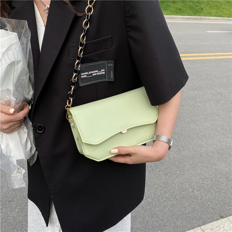 Túi Đeo Vai Hình Vuông Cỡ Nhỏ Phối Dây Xích Thiết Kế Đơn Giản Thời Trang Mùa Hè 2022