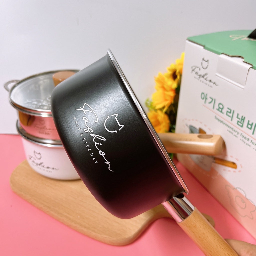 Bộ Nồi Chảo Đá cho bé Ăn Dặm Kèm Xửng Hấp E79