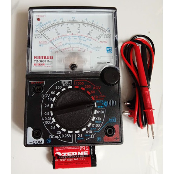 Đồng hồ đo kim vạn năng samwa YX-360TRn-a với đèn và loa báo thông mạch [Kèm 2 Pin AA] sửa chữa điện tử