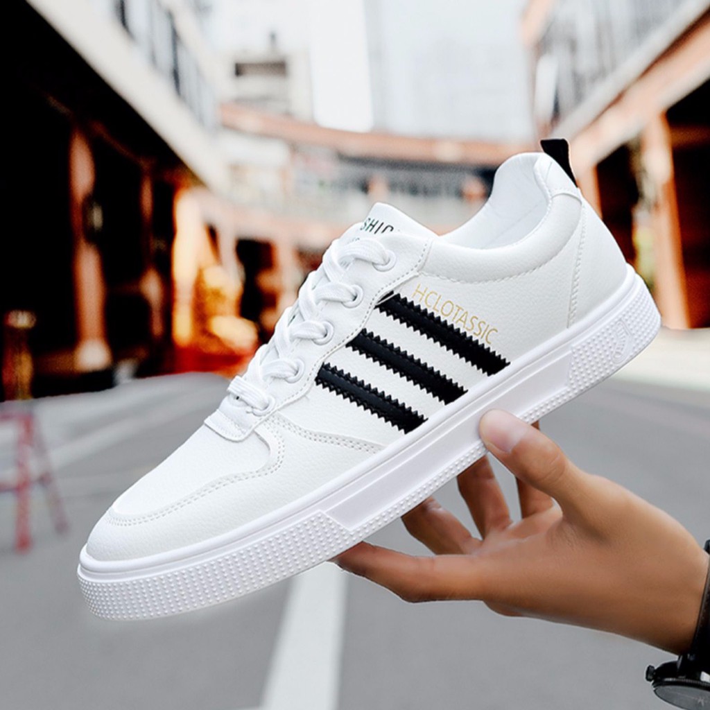 GIÀY NAM TRẮNG KẺ SỌC TASSIC KIỂU DÁNG THỂ THAO THỜI TRANG G 90