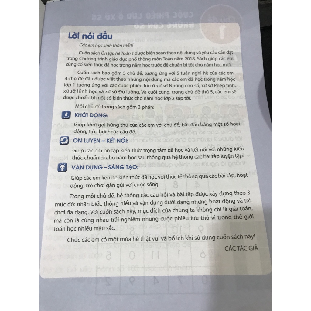 Sách - Ôn tập hè toán 1 ( NXB Giáo dục )