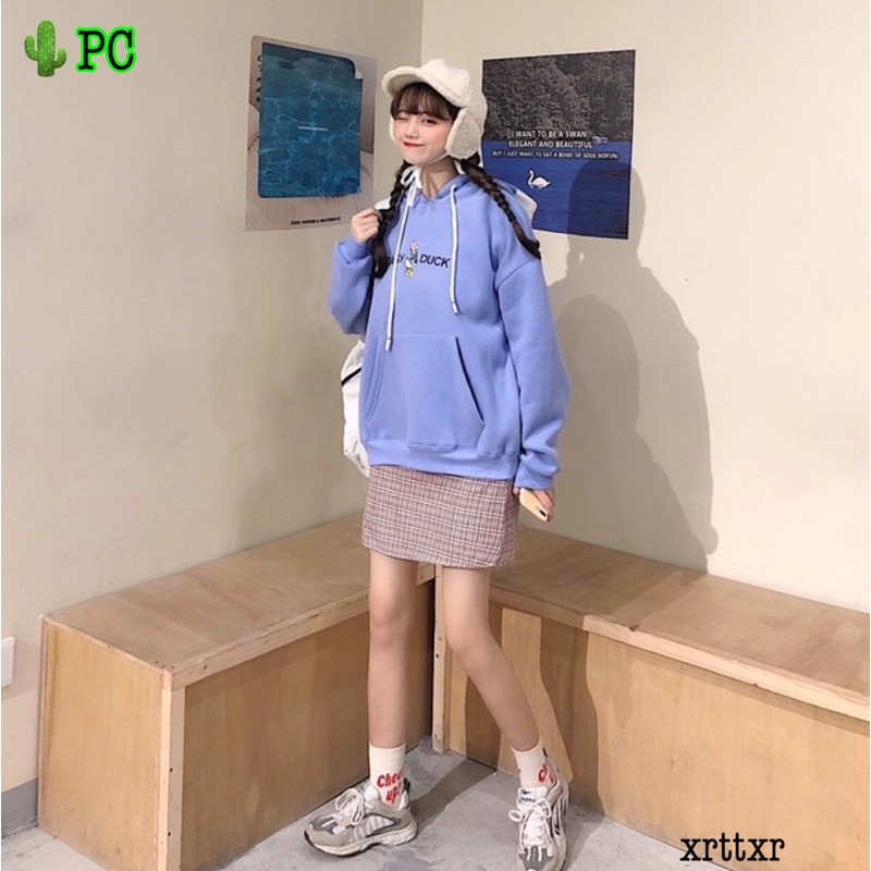 🌵Áo hoodie thêu vịt daisy, nón thắt nơ quá đẹp ( áo khoác nỉ bông ) | BigBuy360 - bigbuy360.vn