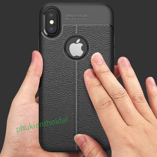 Iphone x ốp lưng chống sốc vân da cao cấp