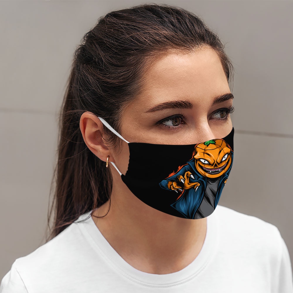 khẩu trang vải xuất nhật Halloween_1294 CARTWELL chất liệu poly cotton 100%,  chống bụi in họa tiết 3d