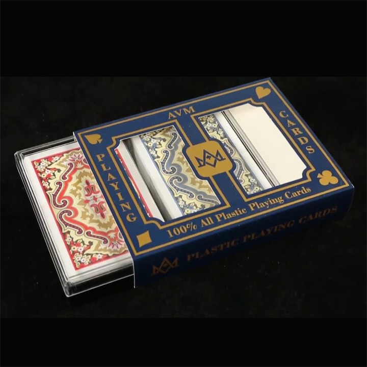 Combo 2 bộ bài poker nylon hoa văn Singapore