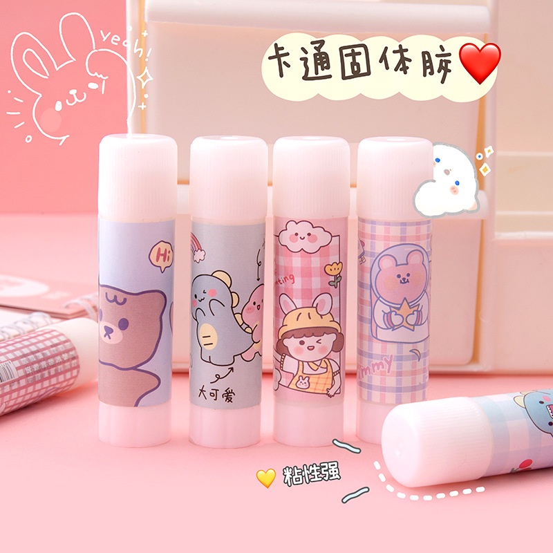 Hộp keo dán rắn nhỏ 9g nhiều hình cute - VPP Thỏ Hồng