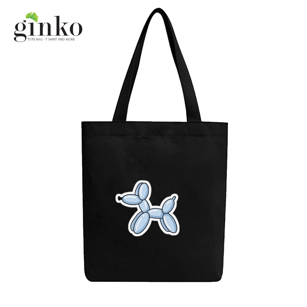 Túi Vải Tote Ginko Dây Kéo Phong Cách ulzzang Hàn Quốc In Hình Puppy Baloon B20