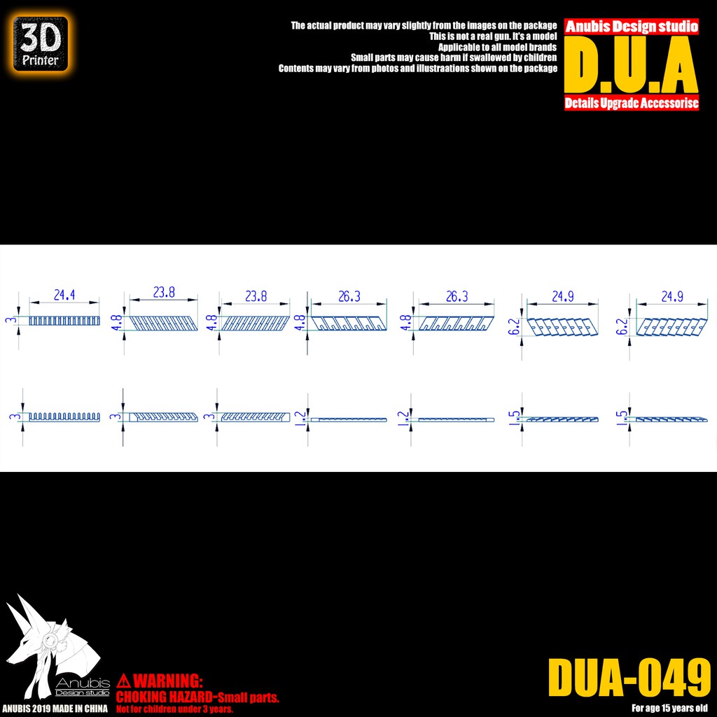 PHỤ KIỆN MOD ANUBIS - CHI TIẾT NHỰA MÔ HÌNH IN 3D DUA049