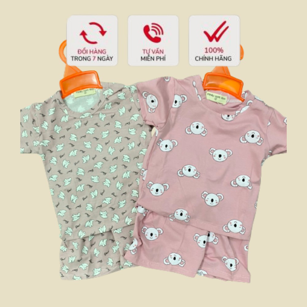 Bộ cộc tay cho bé MINKY MOM, quần áo trẻ em cho bé trai bé gái Xu Xu Kids chất cotton size từ 7 đến 18kg