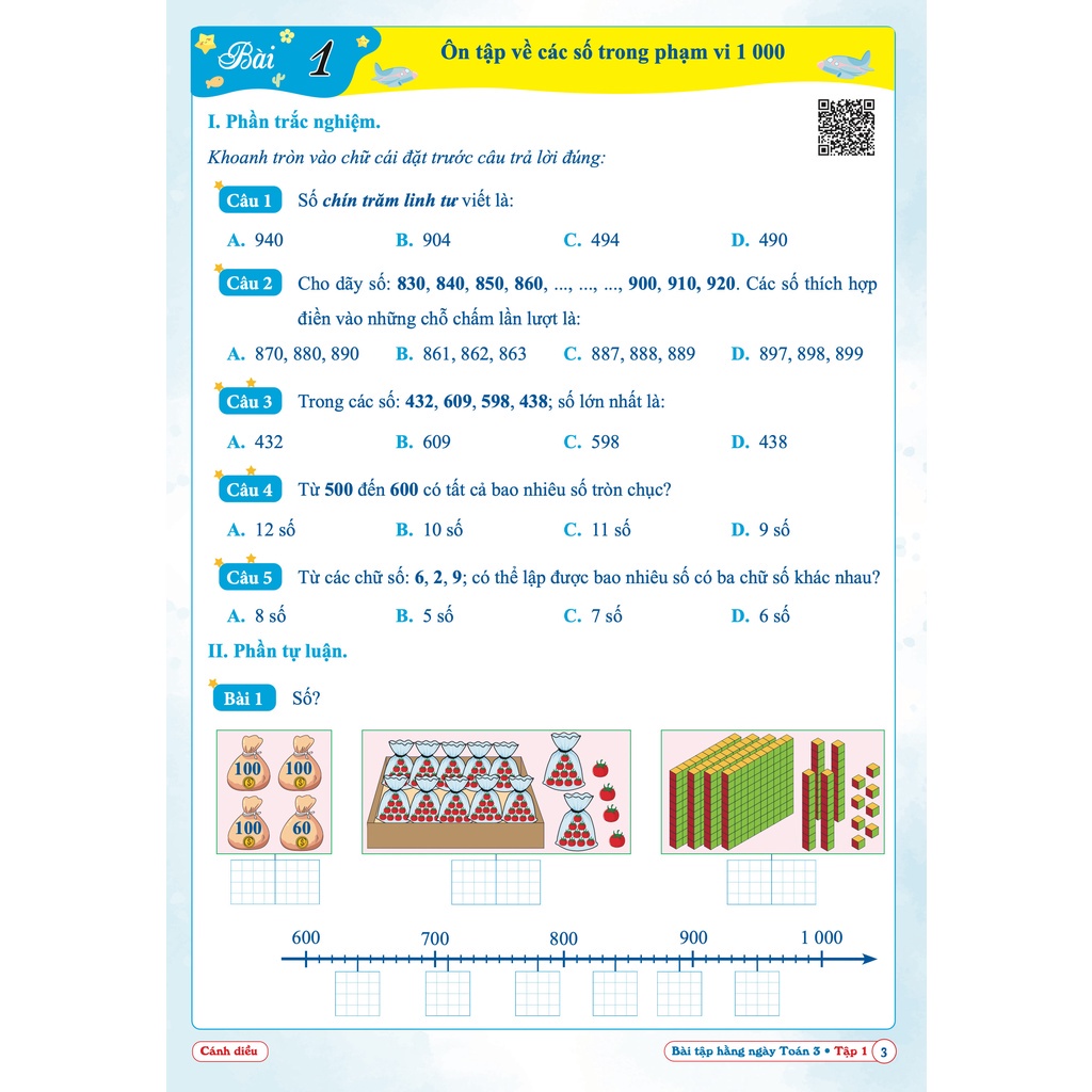 Sách - Bài Tập Hằng Ngày Toán 3 - Tập 1 - Cánh Diều