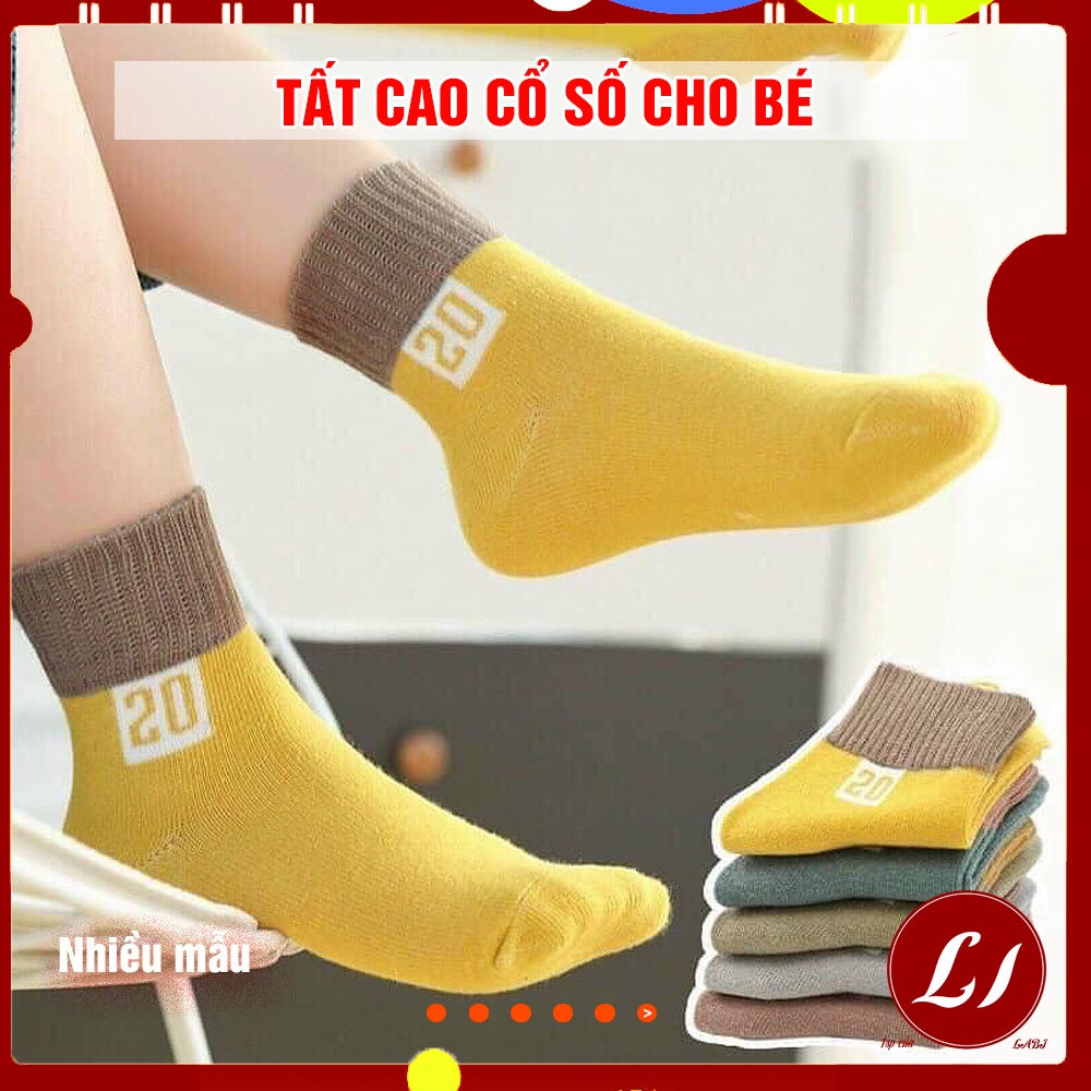 Set 5 đôi Tất cao cổ SỐ mềm mịn, giữ ấm cho bé 0-7 tuổi