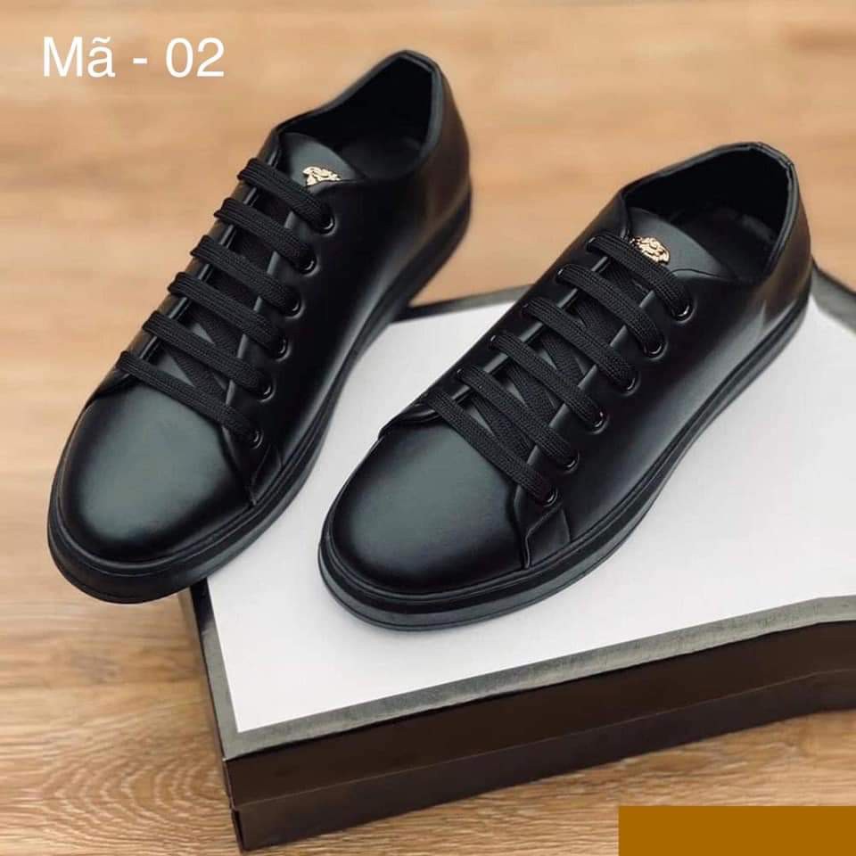 Giày thể thao nam cao cấp hot trend sprot full trắng hoặc đen giầy da trắng sneaker nam nữ - Mã HD666