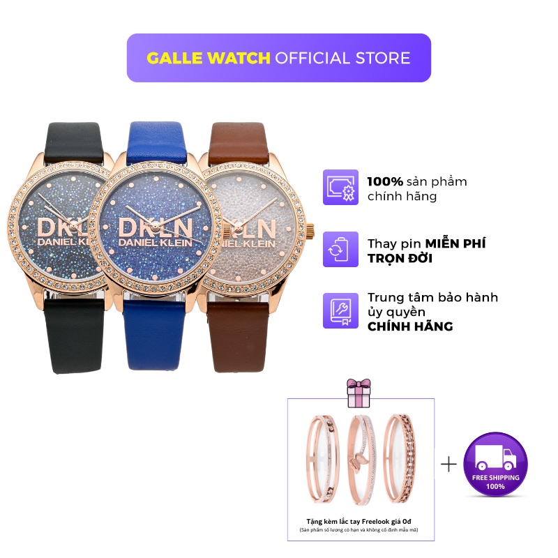 Đồng hồ nữ Daniel Klein Watch DK.1.12562 mặt nhỏ đính đá, kính cứng chống xước, chống nước, dây thép đeo tay cao cấp