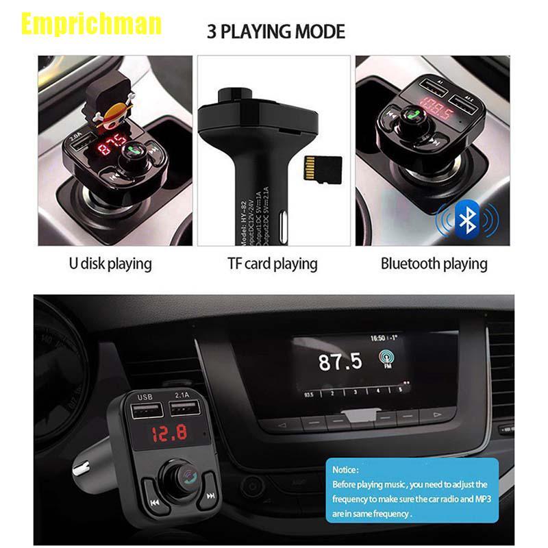 Bộ Phát Sóng Fm Bluetooth Không Dây Cho Xe Hơi Mp3 Hỗ Trợ Thẻ Tf