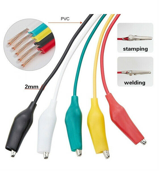 Set 10 dây cáp đầu kẹp cá sấu 50cm tiện lợi