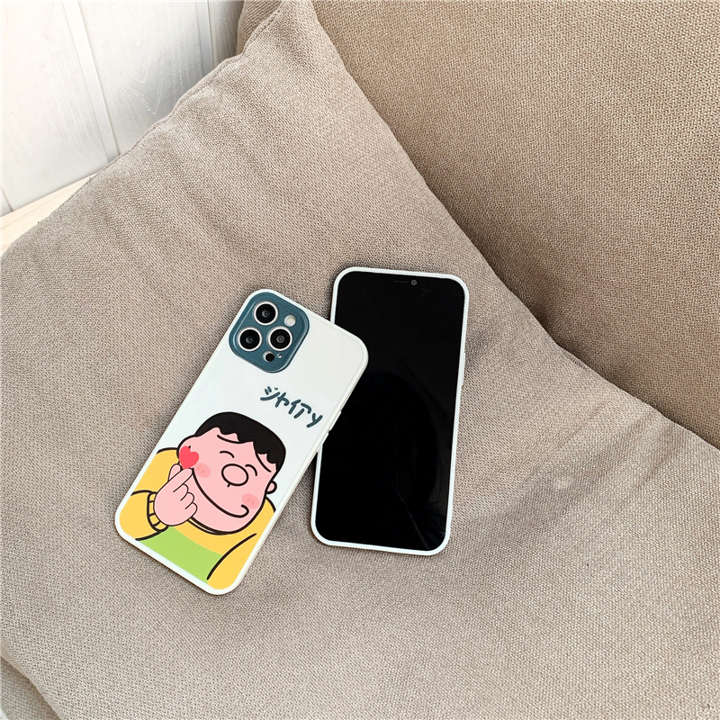 iPhone 12 Pro Side Flower Pattern IMD Cartoon Minamoto Shizuka/Kouta Takeshi Soft Mobile Phone Case TPU Mobile Phone Cover Accessories Gadgets iPhone 12 Pro Max 11 Pro Max SE 2020 12 Mini XS MAX X XR 7 8 Plus Cases Covers Colorful Apple Case