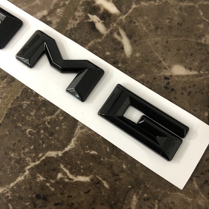 Decal logo 3D chữ nổi AMG dán xe đuôi ô tô