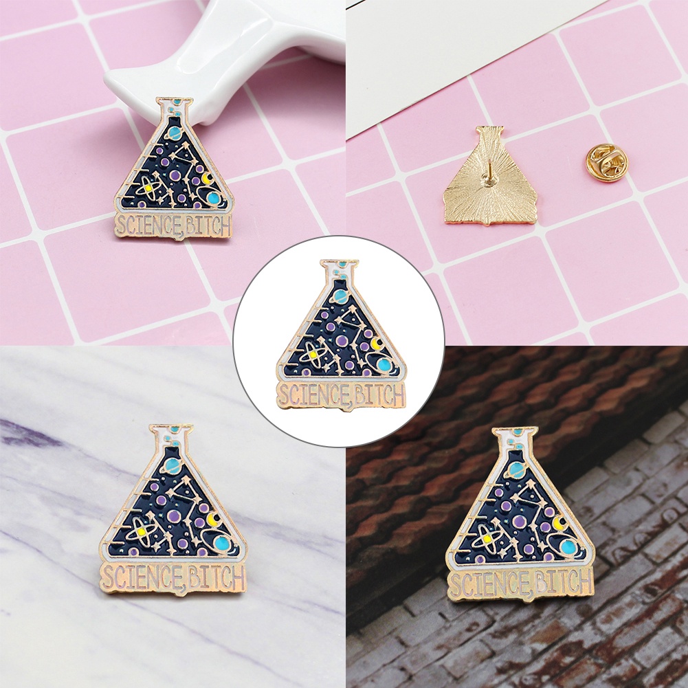 Trâm cài áo hình bình nước in hình ngôi sao và hành tinh mặt trăng thời trang