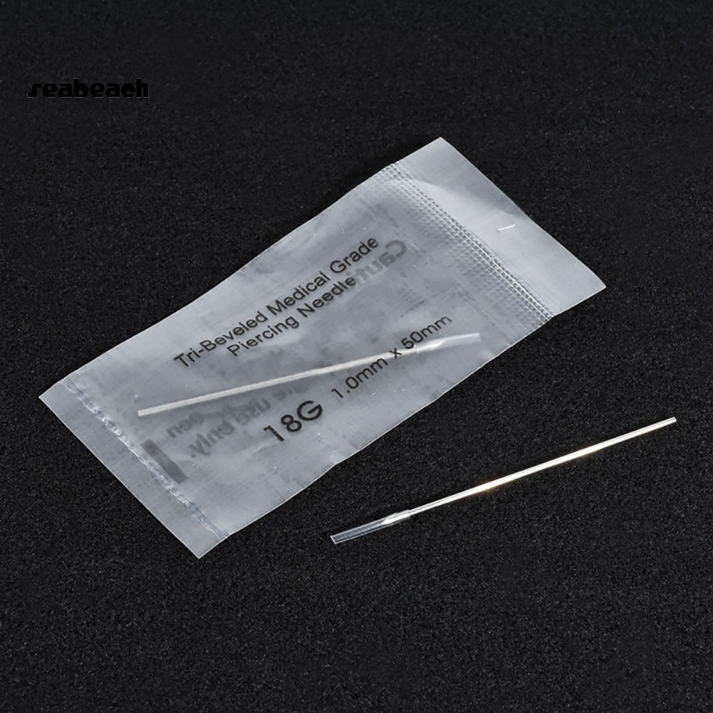 Bộ 10 cây kim xỏ khuyên 12/14/16/18/20g bằng thép không gỉ