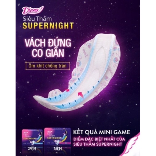 Combo 3 Băng vệ sinh Diana Siêu thấm Supernight 42cm 3 miếng/gói x3