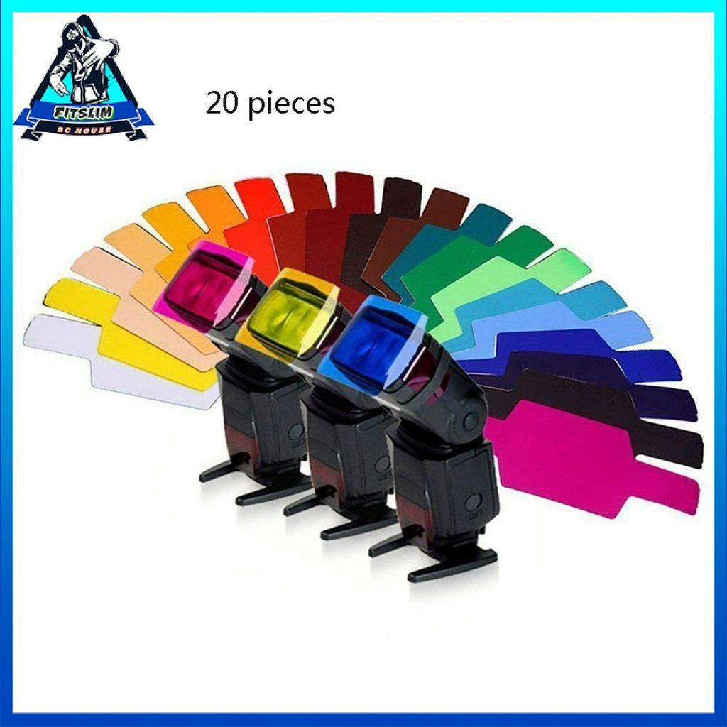 Bộ lọc màu 20PCS cho máy ảnh Phụ kiện đèn flash hàng đầu Bộ lọc ánh sáng đèn flash Gels