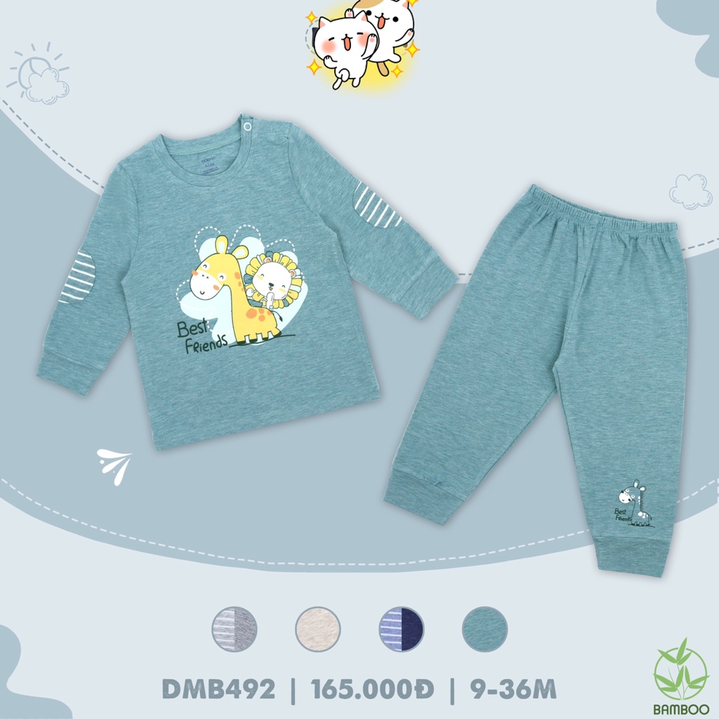 Dokma 2022 - Bộ cài vai dài tay cho bé trai từ 6 tháng đến 3 tuổi