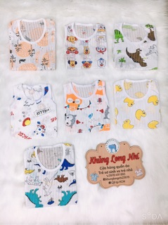 Bộ ba lỗ cotton giấy cho bé