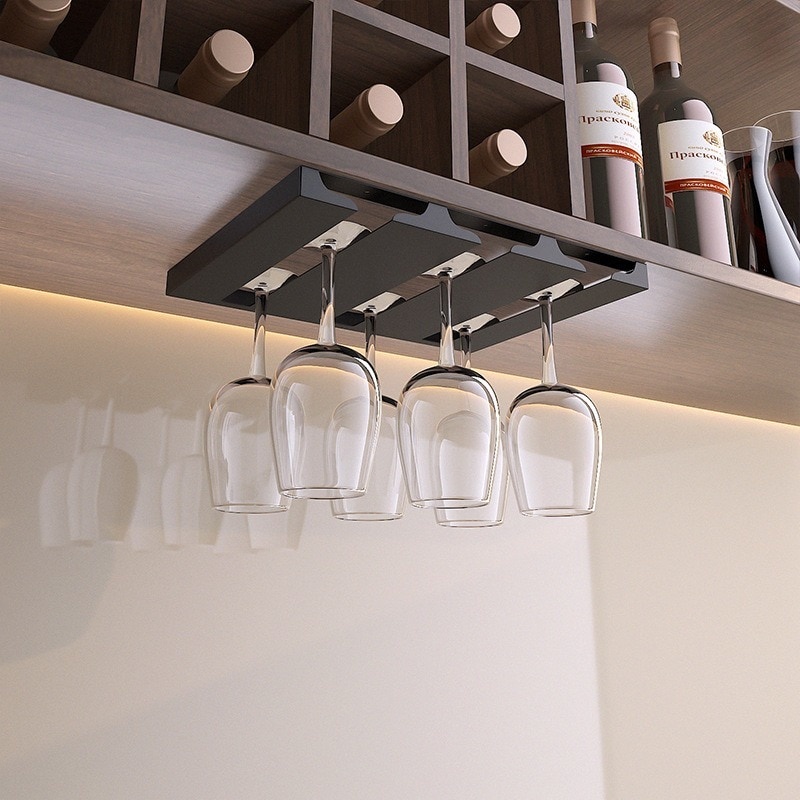 Giá đỡ treo ly rượu bằng kim loại tiện dụng cho nhà bếp/ quán bar