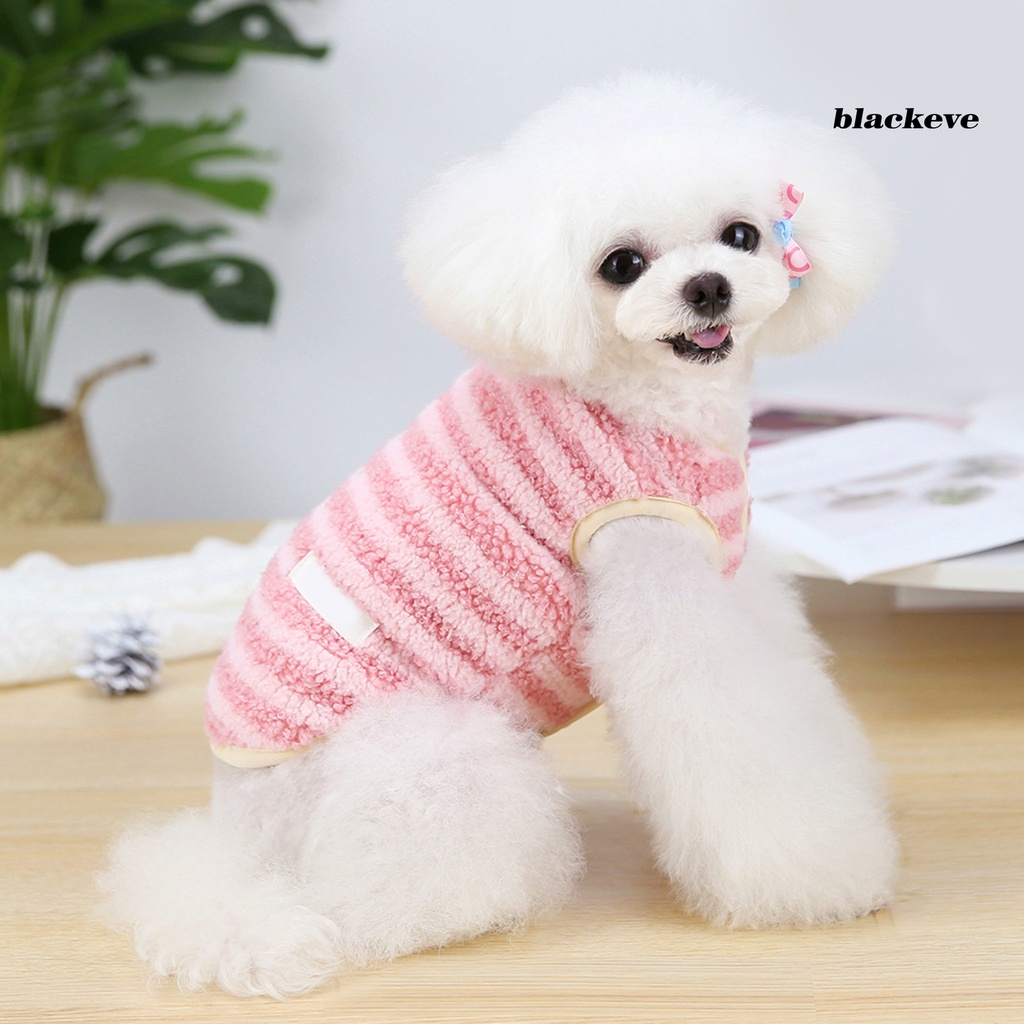 Áo giữ ấm họa tiết kẻ sọc chất liệu thân thiện với làn da thoải mái dành cho thú cưng