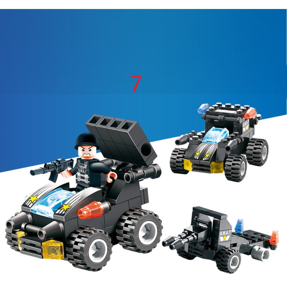 [1095 CHI TIẾT] BỘ ĐỒ CHƠI XẾP HÌNH LEGO XE OTO CẢNH SÁT,Lắp Ghép OTO, ROBOT, Lắp Ráp Lego Xe Swat, Trực Thăng, Máy Bay