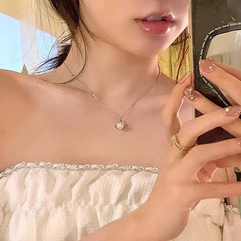 Dây Chuyền Mặt Hình Hành Tinh Đính Ngọc Trai Nhân Tạo Thời Trang Cho Nữ