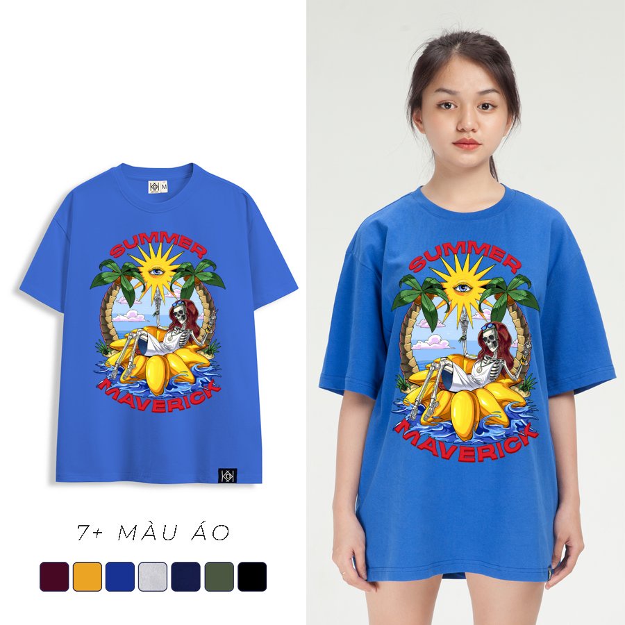 Áo Thun Đi Biển mùa hè Phông Unisex Nam Nữ Maverick Phong Cách Hippie Boho Bohemian Local Brand MVR LL8001